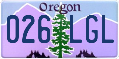 OR license plate 026LGL