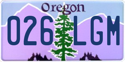 OR license plate 026LGM