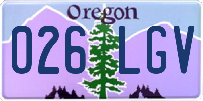 OR license plate 026LGV
