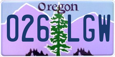 OR license plate 026LGW