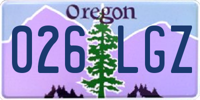 OR license plate 026LGZ