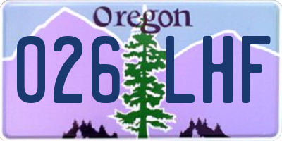 OR license plate 026LHF