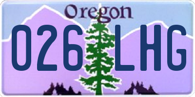 OR license plate 026LHG
