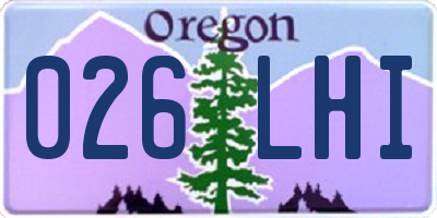 OR license plate 026LHI
