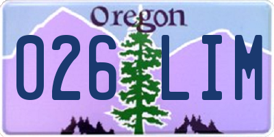 OR license plate 026LIM