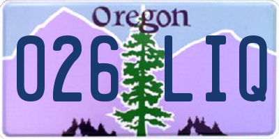 OR license plate 026LIQ