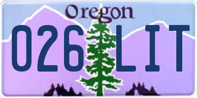 OR license plate 026LIT