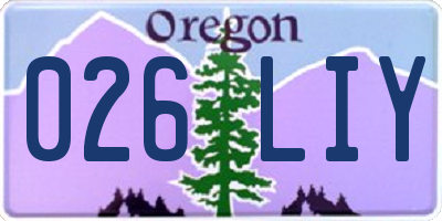 OR license plate 026LIY
