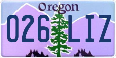 OR license plate 026LIZ