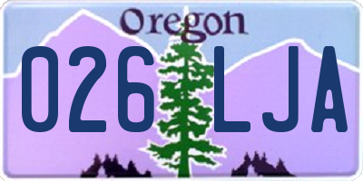 OR license plate 026LJA