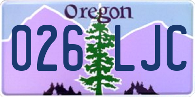 OR license plate 026LJC
