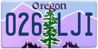 OR license plate 026LJI