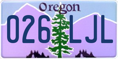 OR license plate 026LJL