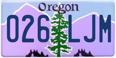 OR license plate 026LJM
