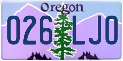 OR license plate 026LJO