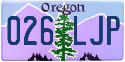 OR license plate 026LJP