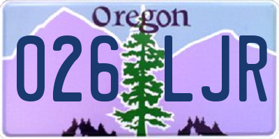 OR license plate 026LJR