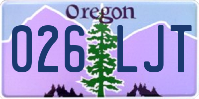 OR license plate 026LJT