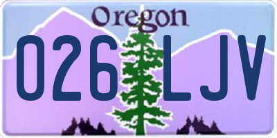 OR license plate 026LJV