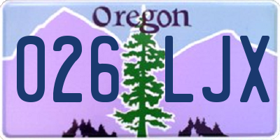 OR license plate 026LJX