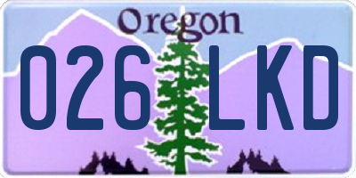 OR license plate 026LKD