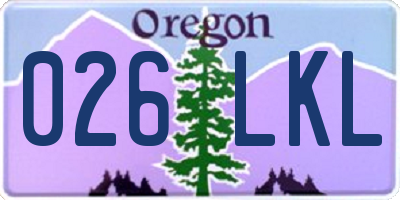 OR license plate 026LKL