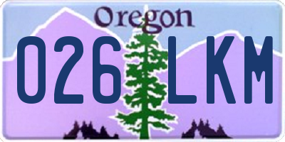 OR license plate 026LKM