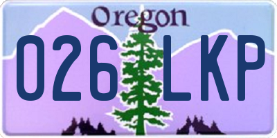OR license plate 026LKP