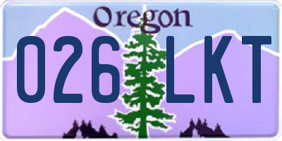 OR license plate 026LKT