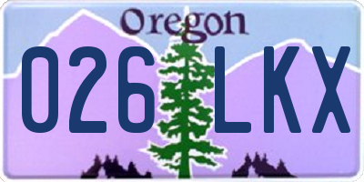 OR license plate 026LKX