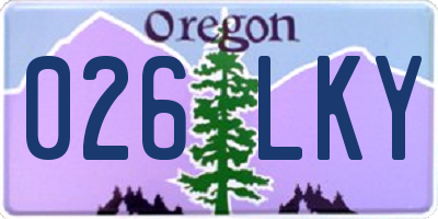 OR license plate 026LKY
