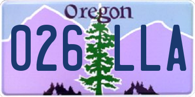 OR license plate 026LLA