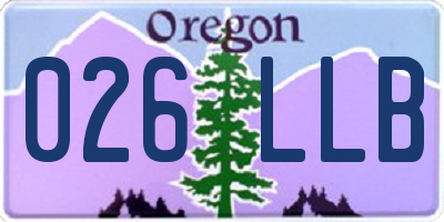 OR license plate 026LLB
