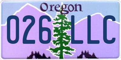 OR license plate 026LLC