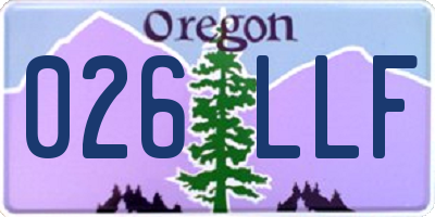 OR license plate 026LLF