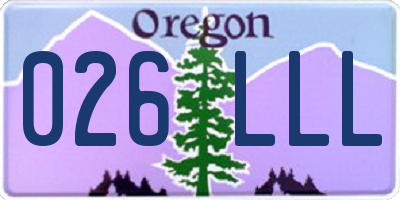 OR license plate 026LLL