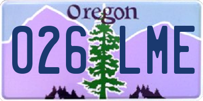OR license plate 026LME