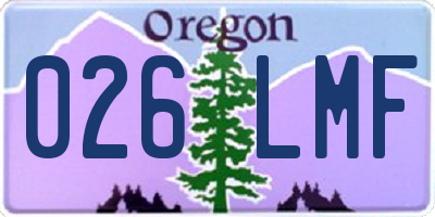 OR license plate 026LMF