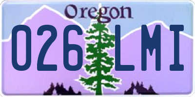 OR license plate 026LMI