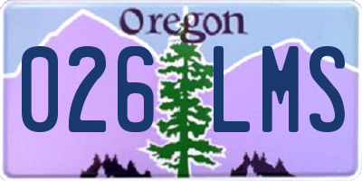 OR license plate 026LMS