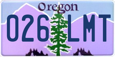 OR license plate 026LMT
