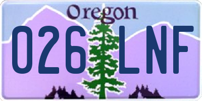OR license plate 026LNF