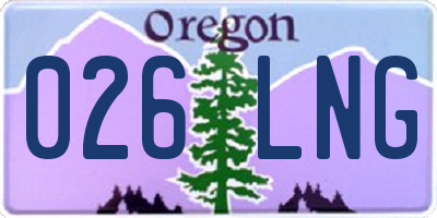 OR license plate 026LNG