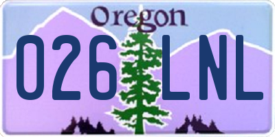 OR license plate 026LNL