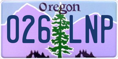 OR license plate 026LNP