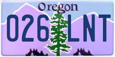 OR license plate 026LNT
