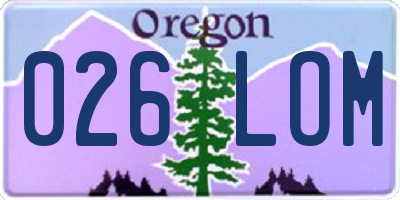OR license plate 026LOM