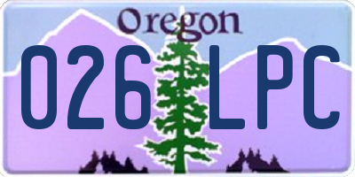 OR license plate 026LPC