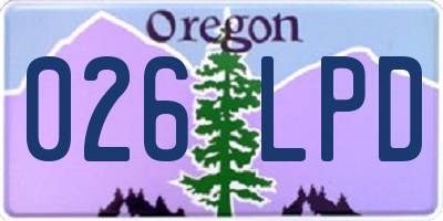 OR license plate 026LPD