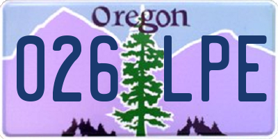 OR license plate 026LPE